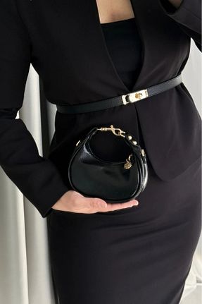 کیف دوشی مشکی زنانه چرم مصنوعی leonas - کد 928885783