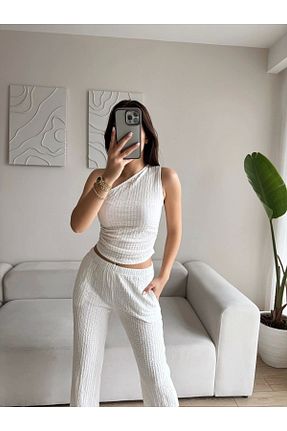 ست بالاتنه و پائین تنه رنگی زنانه بافتنی Zoom Butik - کد 928892268