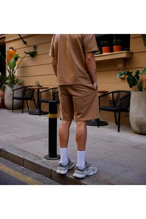 شلوارک و برمودا قهوه ای زنانه اورسایز RE7EDİ - کد 928895945