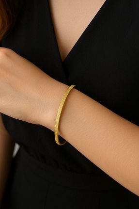 دستبند استیل (فولاد) زرد زنانه استیل (فولاد) Mesan Accessory - کد 901591821