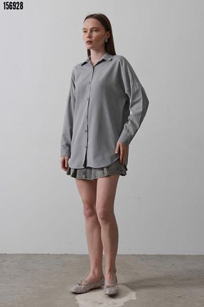 پیراهن طوسی زنانه رگولار BZ Boutique - کد 928898477