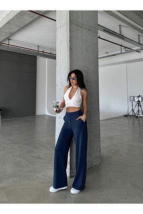 شلوار سرمه ای زنانه پارچه DNDO WEAR - کد 927693237
