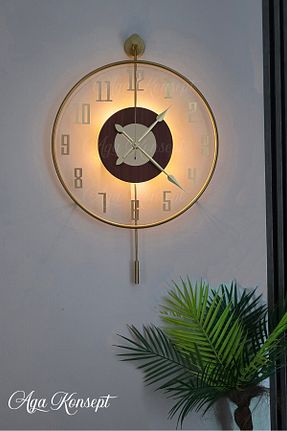 ساعت دیواری زرد 50 * 75 AGA KONSEPT - کد 928916820