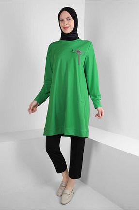 تونیک حجاب سبز زنانه پنبه پلی استر Alvina - کد 833409014