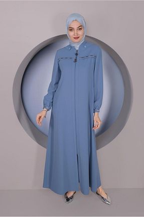 مانتو بلند حجاب آبی زنانه Alvina - کد 869226791
