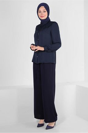 بلوز حجاب سرمه ای زنانه رگولار Alvina - کد 799160838