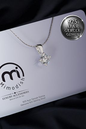 گردنبند نقره سفید زنانه 925 عیار Mimodish - کد 928647297