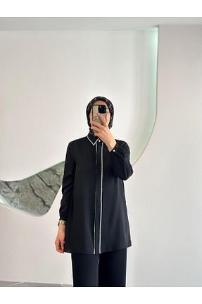 پیراهن مشکی زنانه اورسایز Armine - کد 928932837