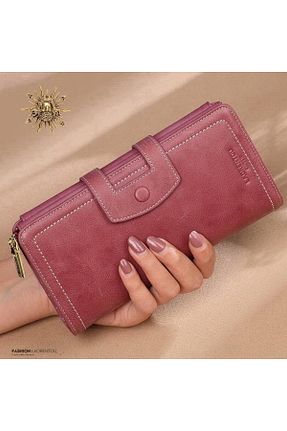 کیف پول زرشکی زنانه ابعاد بزرگ Laorentou - کد 102346160