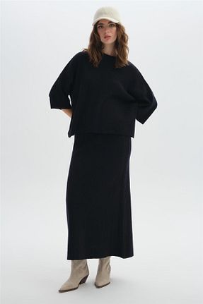 دامن سرمه ای زنانه تریکو SHERIN - کد 928943597
