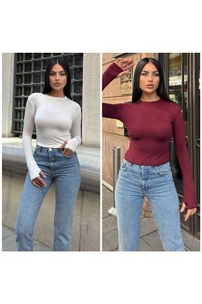 بادی رنگی زنانه یقه دوچرخه STİLVİA - کد 928951147