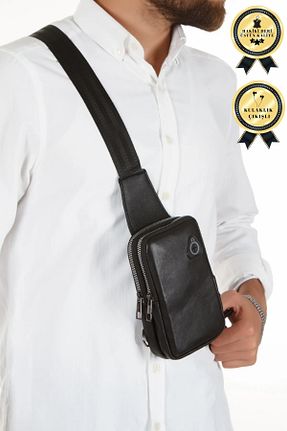 کیف دوشی مشکی زنانه چرم خالص Newish Polo - کد 136751876