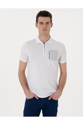 پولوشرت سفید مردانه %100 پنبه Pierre Cardin - کد 928949093