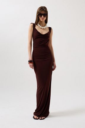 لباس قهوه ای زنانه بافتنی Black Fashion - کد 929179678