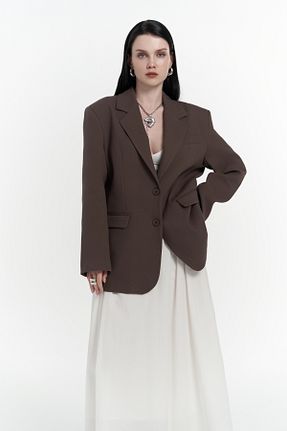 کت بلیزر قهوه ای زنانه پلی استر BOHEMAİ - کد 928954062