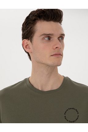 تیشرت خاکی مردانه یقه دوچرخه Pierre Cardin - کد 928948541