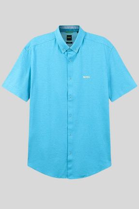 پیراهن آبی مردانه یقه پیراهنی Hugo Boss - کد 928961924