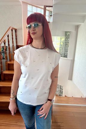 بلوز سفید زنانه ساده Derya butik - کد 928956957