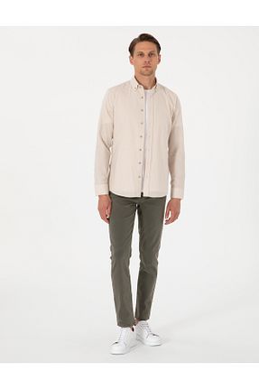 شلوار جین خاکی مردانه پاچه تنگ Pierre Cardin - کد 928969512