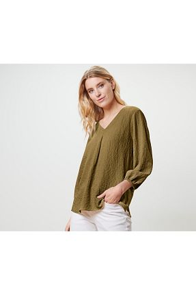 بلوز سبز زنانه گلدار Tchibo - کد 882182815