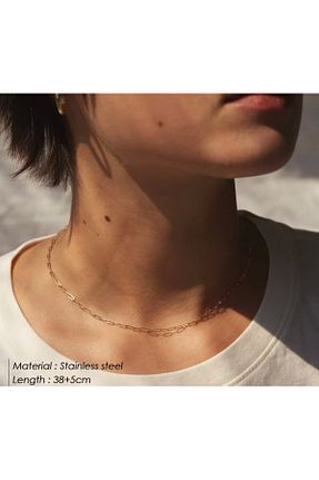 گردنبند استیل ( فولاد ) زرد استیل ضد زنگ derokas - کد 929013970