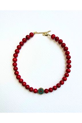 گردنبند جواهر قرمز زنانه سنگ طبیعی L´Atelier des Perles - کد 929024562