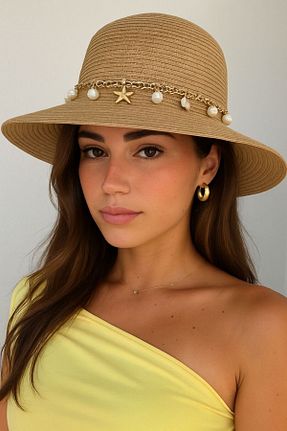 کلاه قهوه ای زنانه حصیر Goldmine - کد 929022961