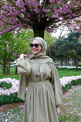 لباس حجاب خاکی زنانه رگولار ceylan otantik - کد 929024982
