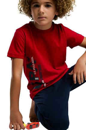 ست بالاتنه و پائین تنه قرمز بچه گانه بافت U.S. Polo Assn. - کد 929198340