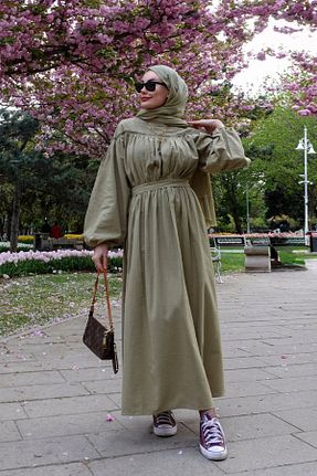 لباس حجاب خاکی زنانه رگولار ceylan otantik - کد 929024982