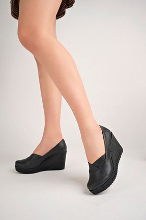 کفش پاشنه بلند پر مشکی زنانه پاشنه متوسط (5-9 سانتی متر) epaavm - کد 460337658