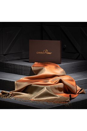 شال نارنجی زنانه ابریشم ipekevi - کد 929041076