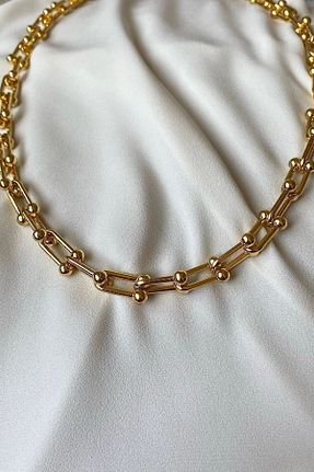 گردنبند جواهر طلائی زنانه برنجی gaila design - کد 39101791