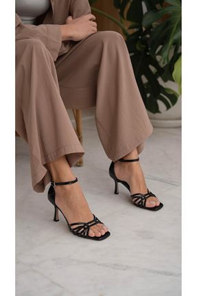 کفش پاشنه بلند کلاسیک مشکی زنانه چرم ECENİN BUTİĞİ - کد 929070619