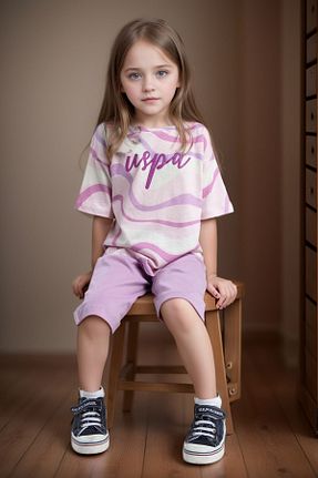 ست بالاتنه و پائین تنه صورتی بچه گانه بافتنی U.S. Polo Assn. - کد 929301475