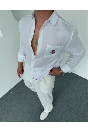 پیراهن سفید مردانه Fitted Torias Man - کد 929078370