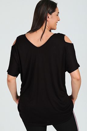 بلوز سایز بزرگ مشکی زنانه سایز بزرگ Curvy Trend - کد 929085131