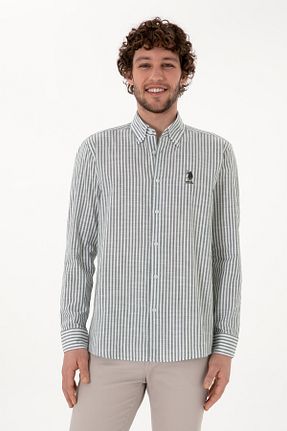 پیراهن خاکی مردانه یقه دکمه دار U.S. Polo Assn. - کد 929094241