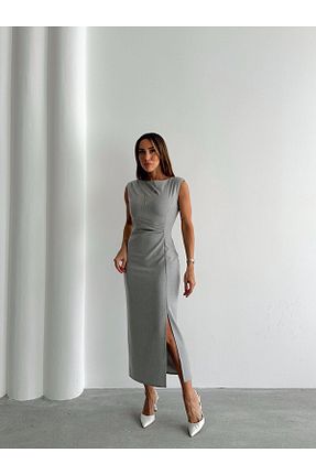 لباس طوسی زنانه بافتنی QİMYA BUTİK - کد 929097601