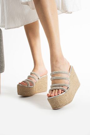 دمپائی متالیک زنانه حصیر ROLANDA SHOES - کد 929097297