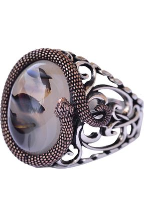 انگشتر نقره رنگی مردانه عقیق KAMBO - کد 929242779
