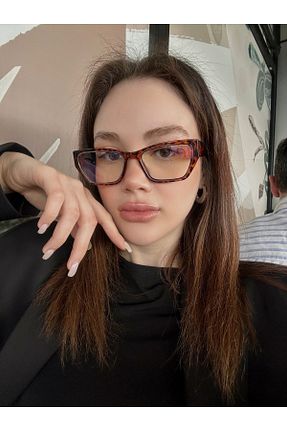 عینک محافظ نور آبی قهوه ای زنانه 55 LOOKUP - کد 921978091
