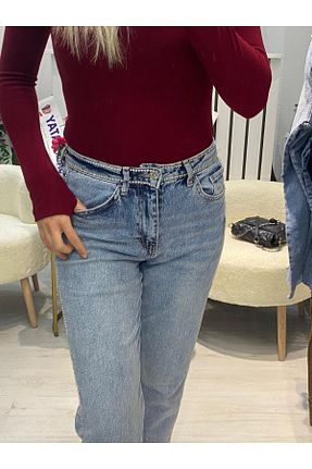 شلوار جین آبی زنانه پاچه ساده Roseden - کد 929121620