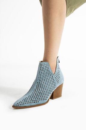 بوت / نیم بوت آبی زنانه چرم مصنوعی ROLANDA SHOES - کد 929117050