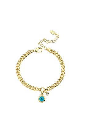 دستبند استیل (فولاد) طلائی روکش طلا CHARMLUCKY - کد 929130214