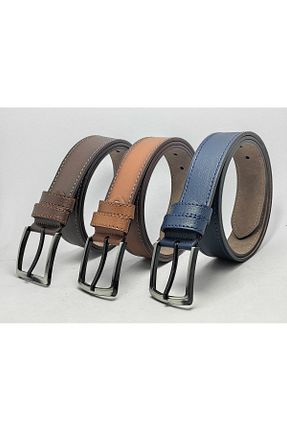 کمربند قهوه ای مردانه چرم مصنوعی genuine leather company eds - کد 686803164