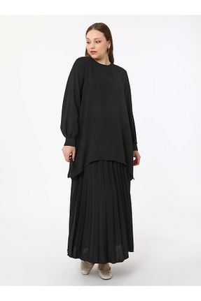 لباس سایز بزرگ مشکی زنانه پلی استر Alia - کد 695697977