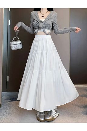 دامن سفید زنانه بافتنی Avakado - کد 921242560