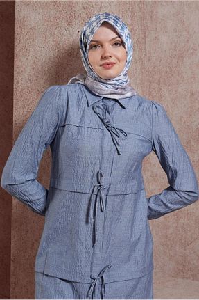 روسری آبی پلی استر Alvina - کد 830155278