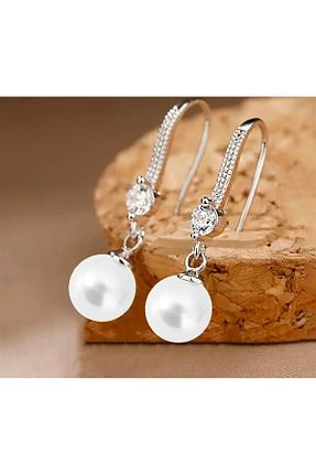 گوشواره مروارید طوسی مروارید فرهنگی aksesuar ruhu - کد 929174165